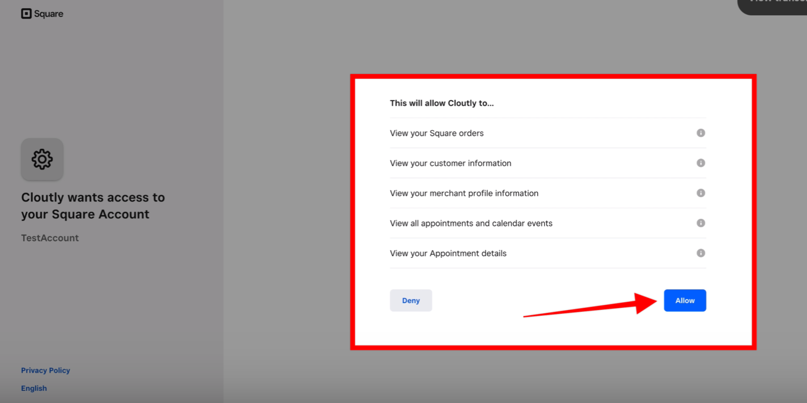 Allow the connection